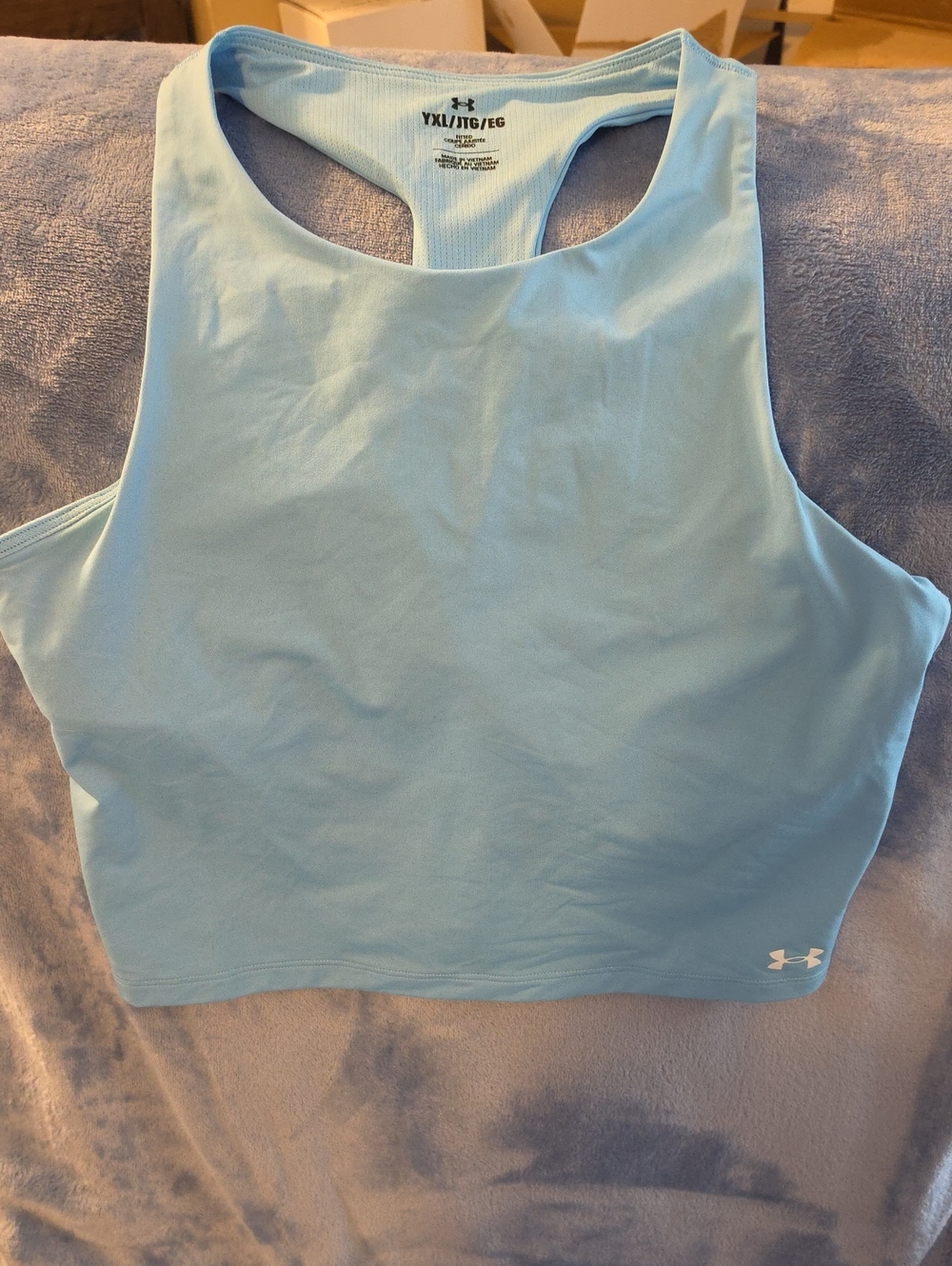 Under Armour Light Blue Racerback Crop Tank Top